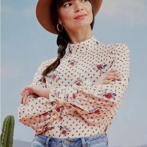 ModCloth A Grace of One’s Own Chiffon Top Floral Print Small